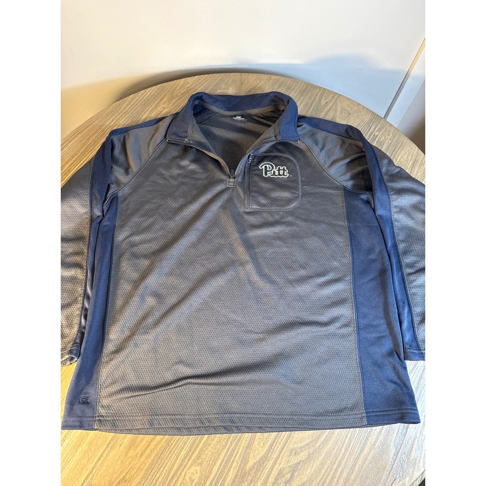 Pitt Panthers Colosseum Quarter Zip Pullover Men's XL Gray Navy Excellent Fleece